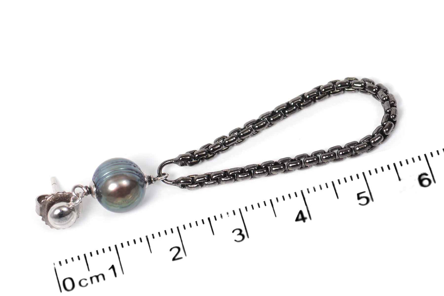Aretes "SWING" en plata perla cultivada gris (27461)
