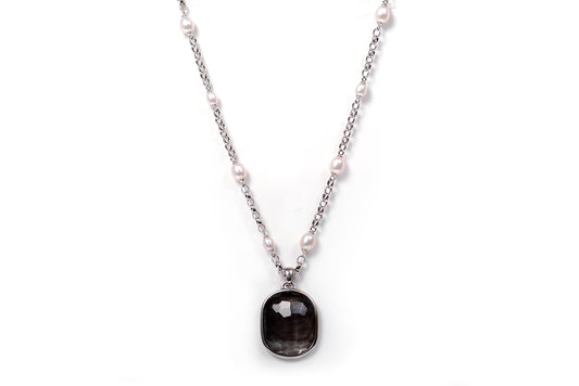 Gargatilla "MAR" plata .925 perlas y dije madre perla (27505)