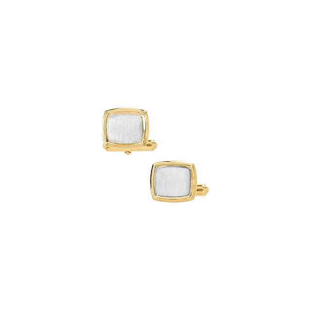 Mancuernas Square En Oro De 14k (M28161)