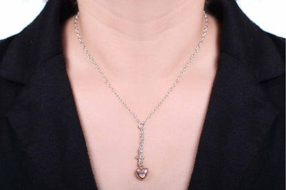 Gargantilla de Corazón y Cruz en Plata .925(M28880)