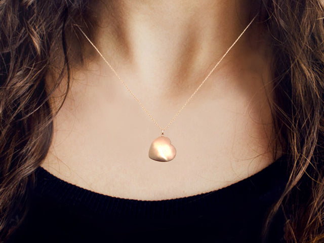 Gargantilla Rosa con Corazon Doble en Plata.925 (M28886)