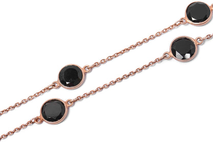 Gargantilla Plata.925 color Rosa "Black Stones" (M29185)