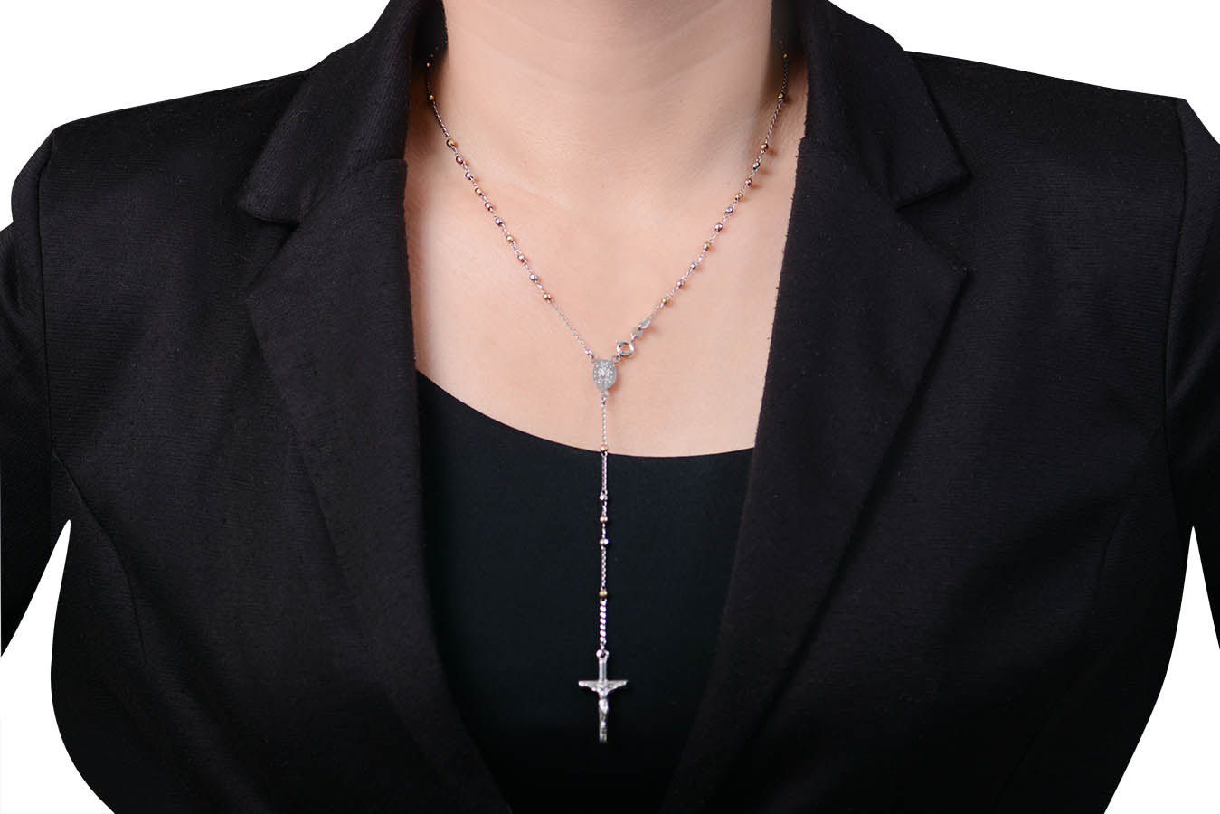 Gargantilla Rosario En Plata .925 Multicolor (M30211)