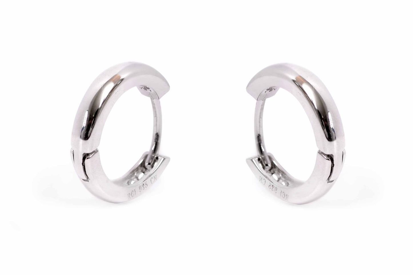Arracadas "HUGGIES" en plata .925 13x3 (30373)