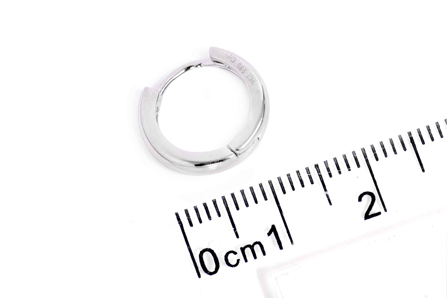 Arracadas "HUGGIES" en plata .925 13x3 (30373)