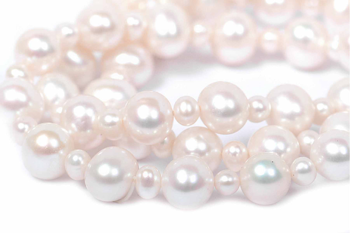 Brazalete "ESPUMA" perlas blancas (30641)