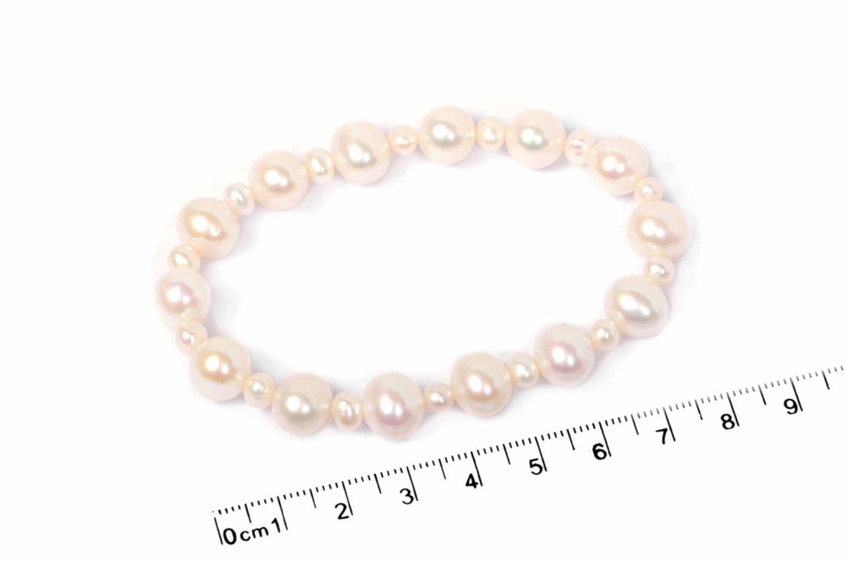 Brazalete "ESPUMA" perlas blancas (30641)