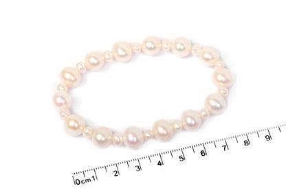 Brazalete "ESPUMA" perlas blancas (30641)