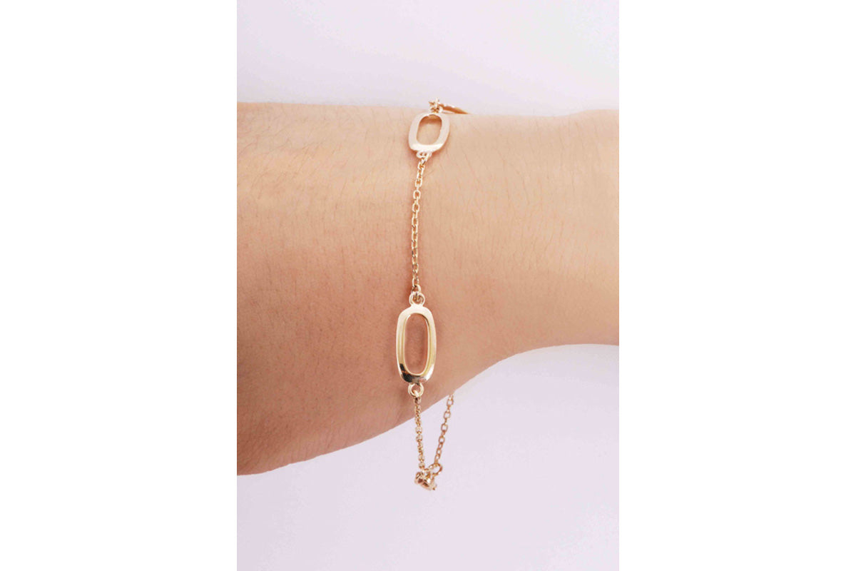 Pulsera Elipses en Oro Amarillo 14k (M31446)