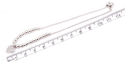 Pulsera 23cm Corazón fabricada en Plata .925 M(31582)