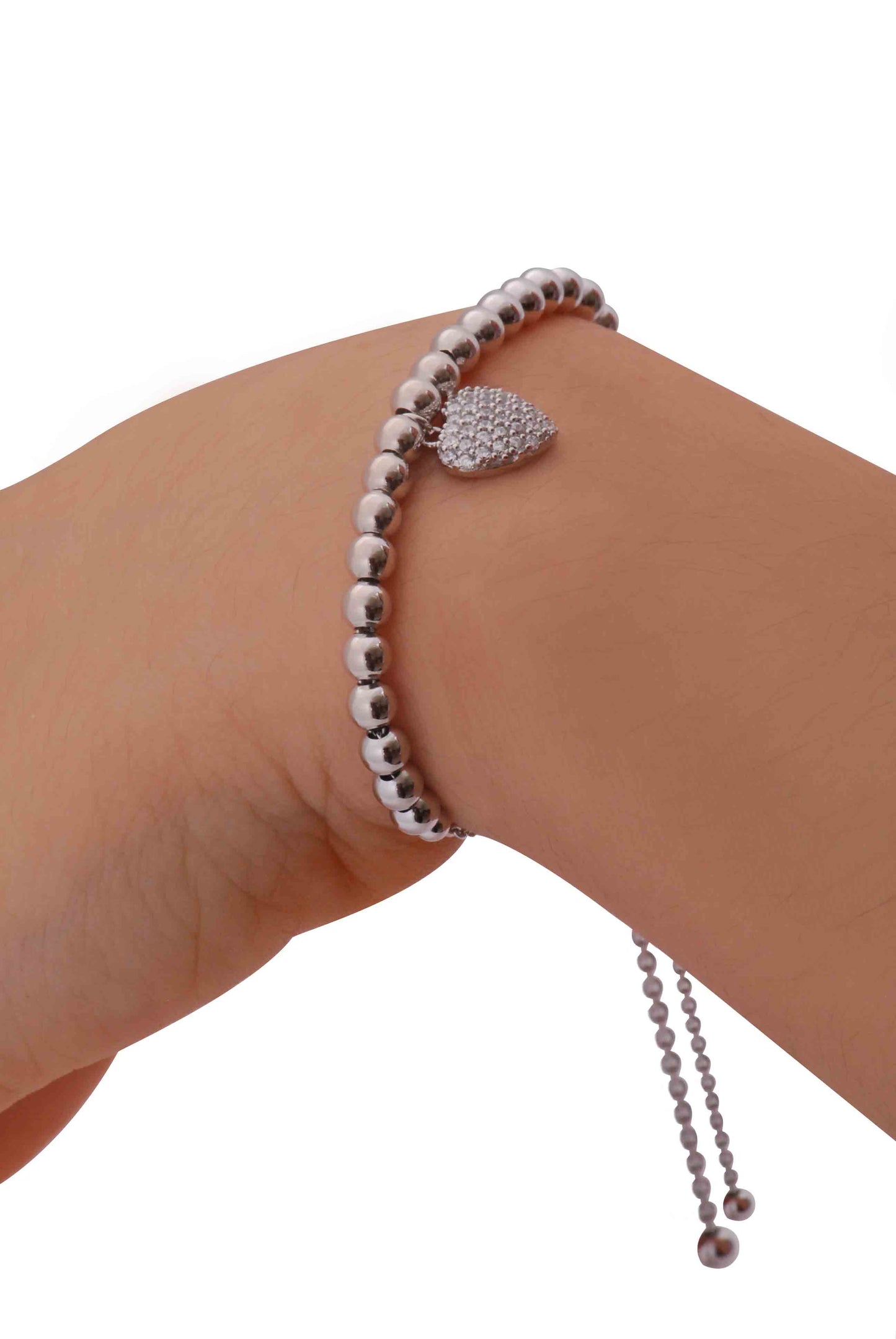 Pulsera 23cm Corazón fabricada en Plata .925 M(31582)