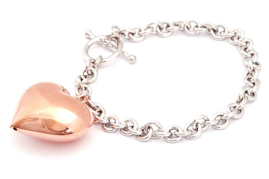 Pulsera de Corazón en Plata .925 Rosa (M31647)
