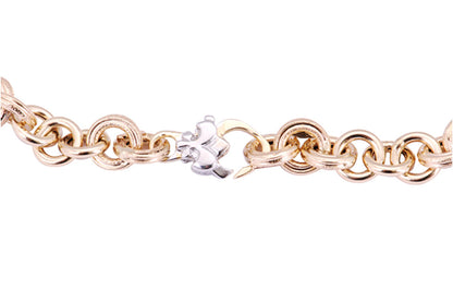 Pulsera Oval Round en Oro Dos Tonos de 14k (M31723)