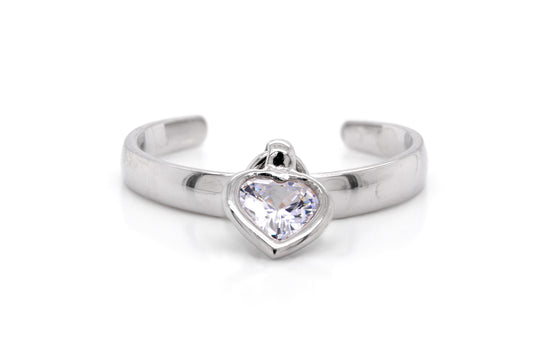Anillo pinky "CORAZON COLGANDO" en plata .925 (22683)