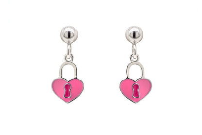 Aretes "HEART LOCKET" con esmalte en plata 925 (37453)