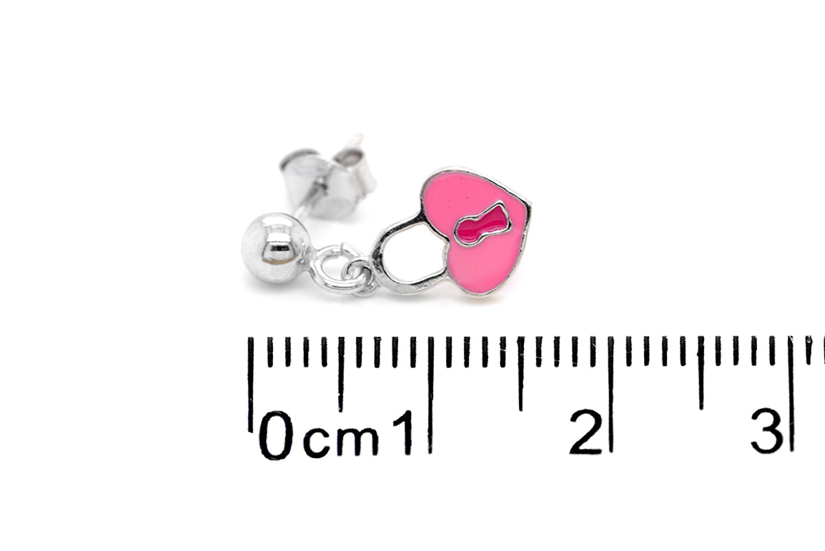 Aretes "HEART LOCKET" con esmalte en plata 925 (37453)