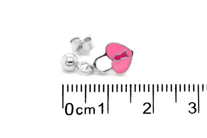 Aretes "HEART LOCKET" con esmalte en plata 925 (37453)