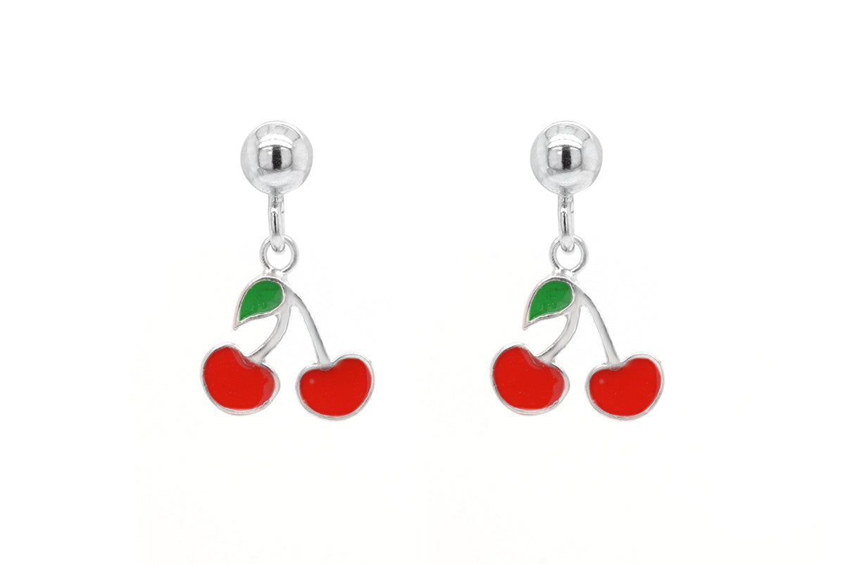 Aretes "CHERRIES" con esmalte en plata 925 (37454)