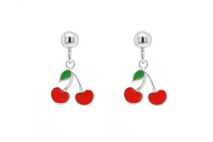 Aretes "CHERRIES" con esmalte en plata 925 (37454)