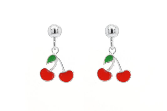 Aretes "CHERRIES" con esmalte en plata 925 (37454)