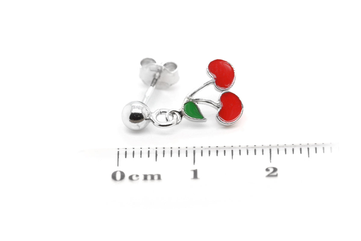 Aretes "CHERRIES" con esmalte en plata 925 (37454)
