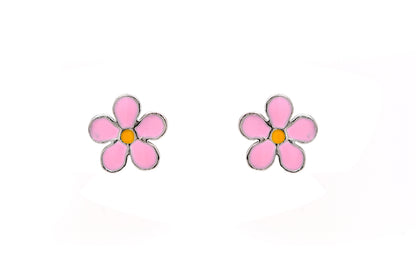 Aretes "FLORES" en plata 925 rosa (37455)