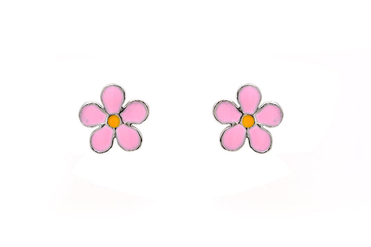 Aretes "FLORES" en plata 925 rosa (37455)