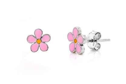 Aretes "FLORES" en plata 925 rosa (37455)