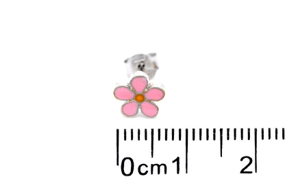 Aretes "FLORES" en plata 925 rosa (37455)