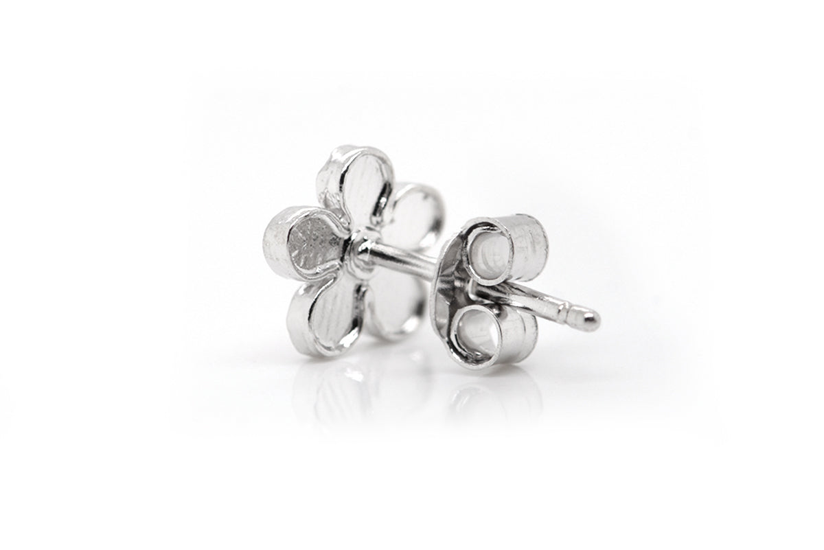 Aretes "FLORES" en plata 925 rosa (37455)