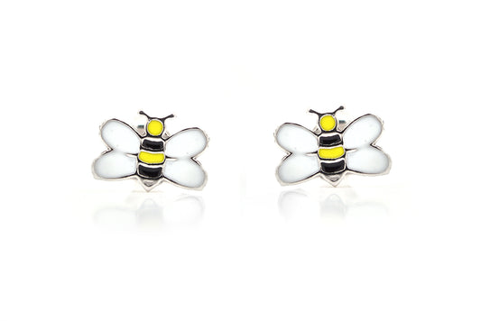 Aretes "ABEJA" con esmalte en plata 925 (37456)