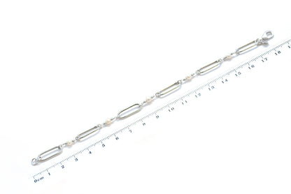 Pulsera Paperclip en plata fina de 19cm (37459)