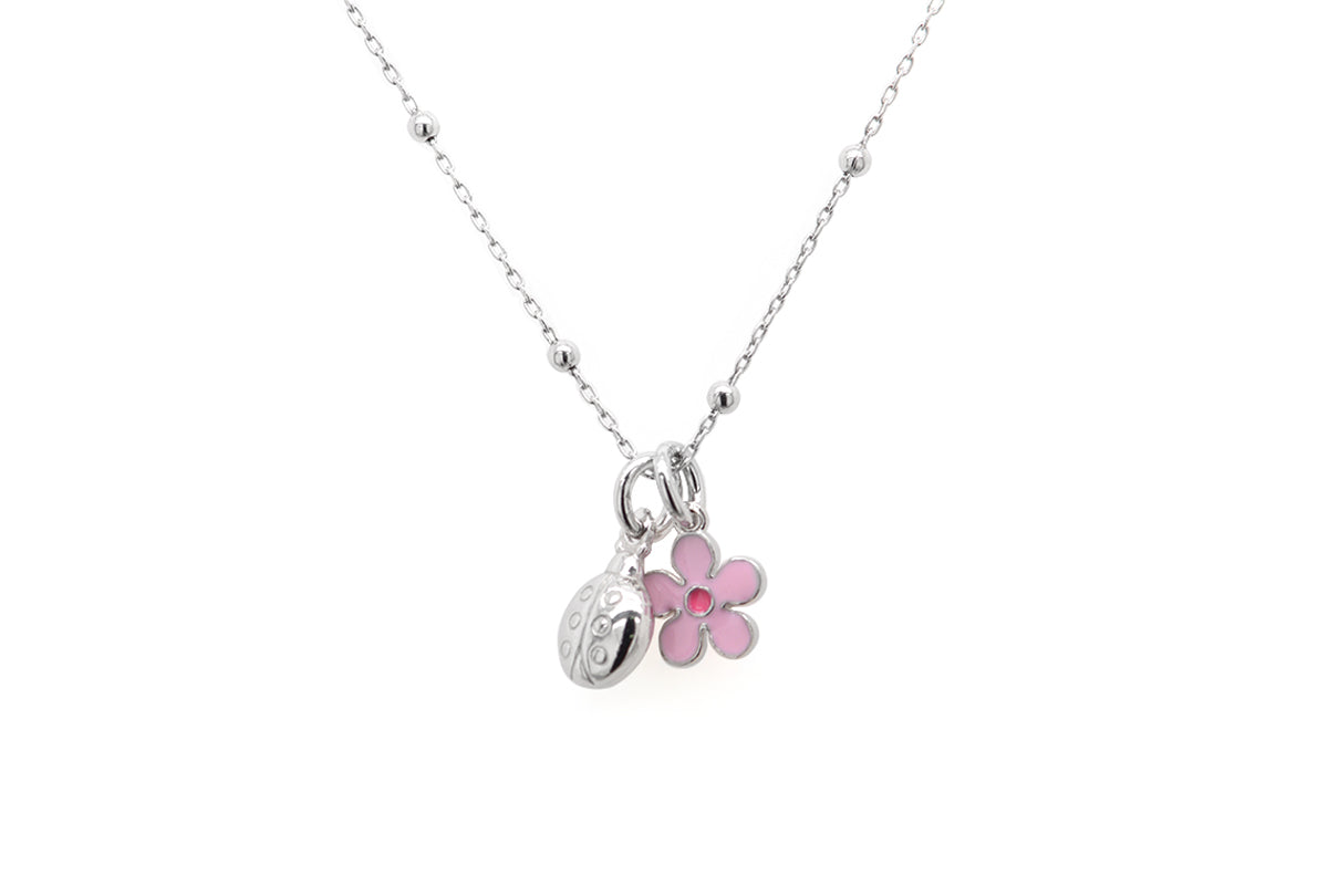 Gargantilla con dije de Flor Y Catarina en plata (37461)
