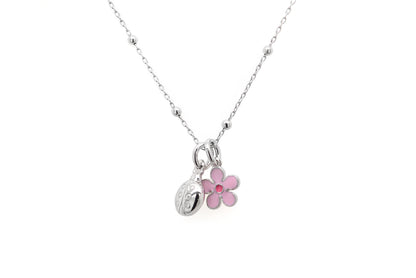 Gargantilla con dije de Flor Y Catarina en plata (37461)