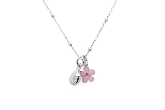 Gargantilla con dije de Flor Y Catarina en plata (37461)
