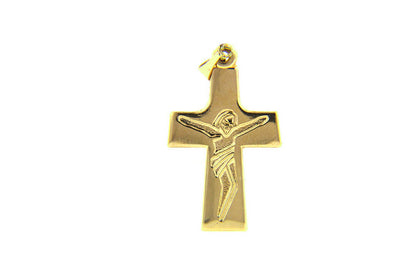 Cruz "CRISTO BAJO RELIEVE" oro de 14k (8544)